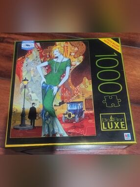 NEW Big Ben Luxe 1000-Piece Art Puzzle - Green Dress Illustration